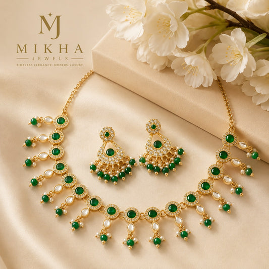 Brass Designer Rose Gold Plated Jewellery set