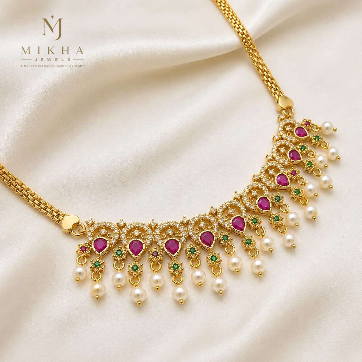 Necklace with Multicolor Stone