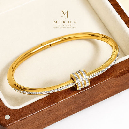 Gold plated America Diamond studded Bangle