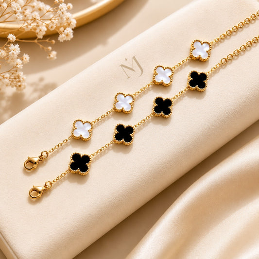 Stainless Steel Korean Gold Bracelet for Women (Pack of 2)