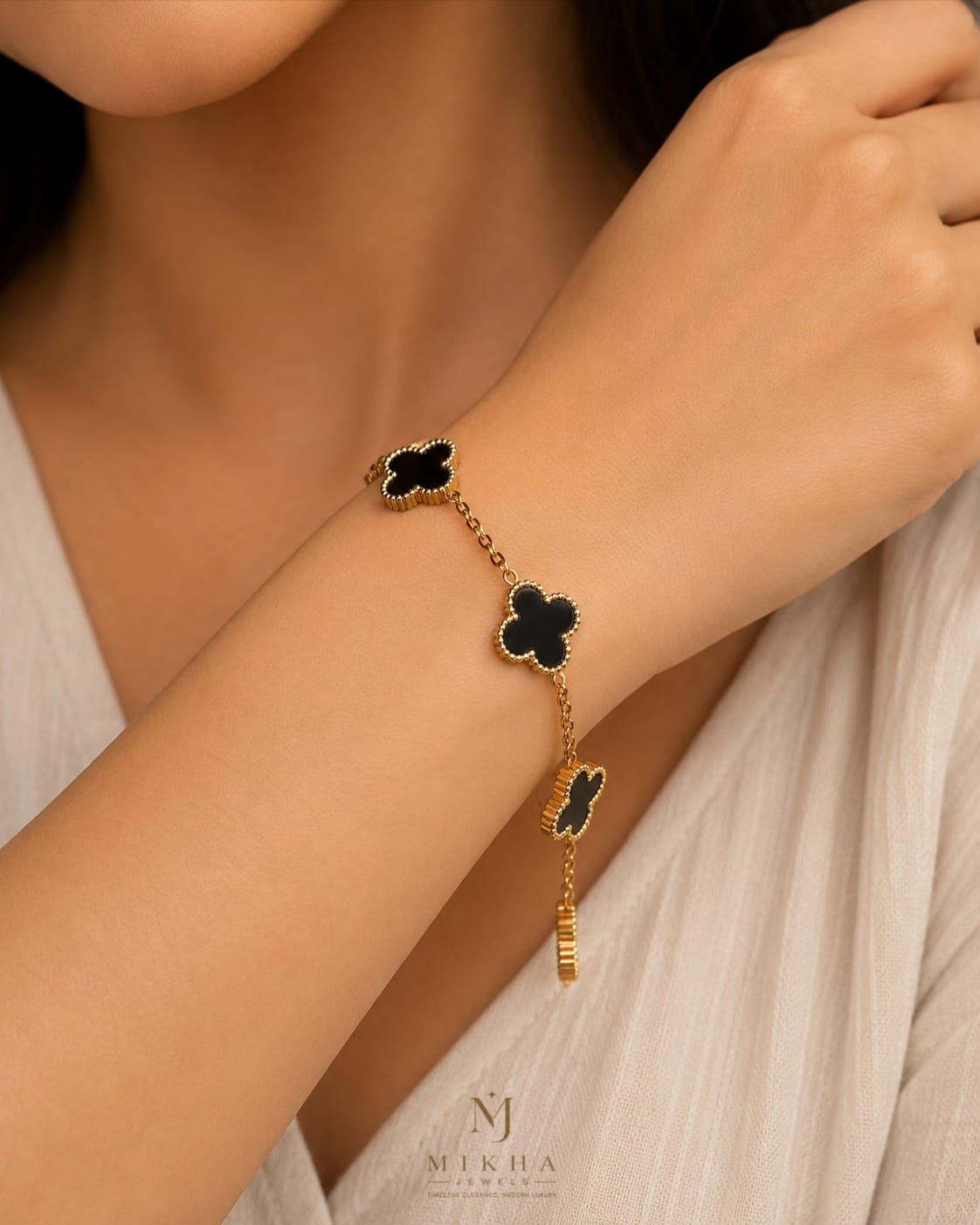Stainless Steel Korean Gold Bracelet for Women (Pack of 2)