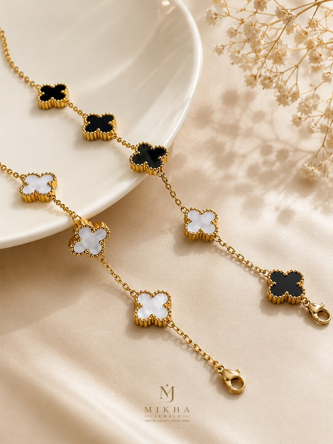 Stainless Steel Korean Gold Bracelet for Women (Pack of 2)