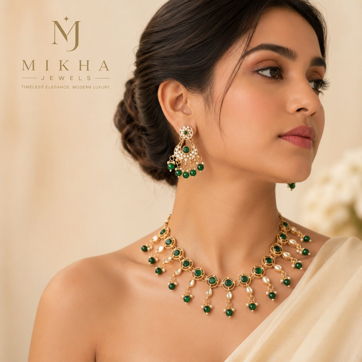 Brass Designer Rose Gold Plated Jewellery set