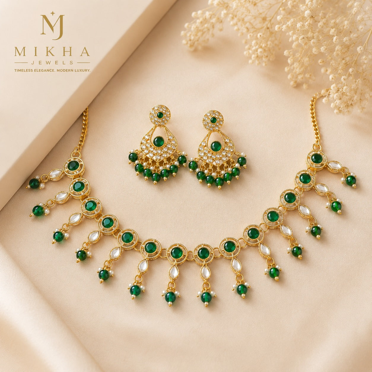 Brass Designer Rose Gold Plated Jewellery set