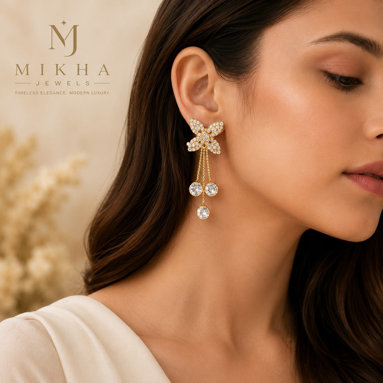 Elegant Jwellery Set – Diamond model Studded Jewellery Necklace for Girls & Womenं