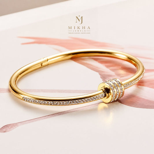 Gold plated America Diamond studded Bangle